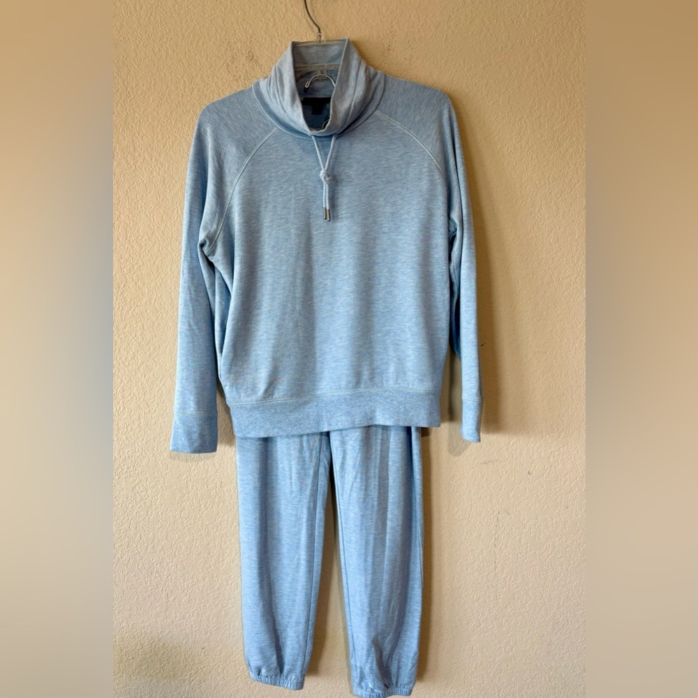 J.Crew (Blue) Cloud Fleece Funnel Neck Sweatshirt & Pants Set Size XS